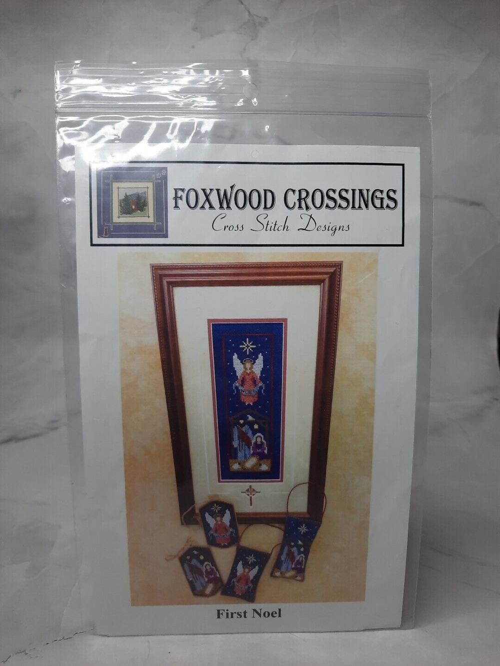 2015 Foxwood Crossings Cross Stitch Designs First Noel Picture Ornaments